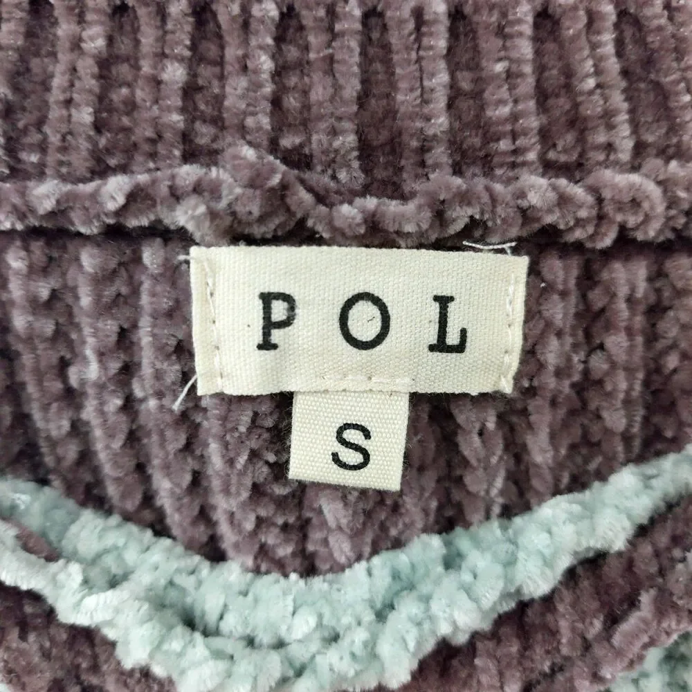Pol Cropped Sweater Womens Small Colorblock Oversized Boho Modern Comfort